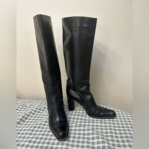 Bally knee high boots size 8.5 patent leather toe